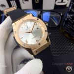 Replica Hublot Classic Fusion 43mm Watches Silver Dial Rose Gold